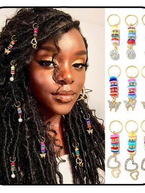Butterfly Braid Jewelry Gold Rhinestones Hair Charms Heart African Loc Accessori